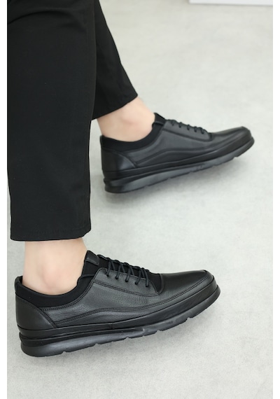 Fast Step Hakiki Deri Erkek Spor Ayakkabı 855ma655 Siyah