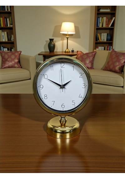 Golden Time 25 X 20 Cm Metal Masa Saati Gold