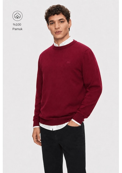 Ucla Sento Bordo Bisiklet Yaka %100 Pamuk Nakışlı Standard Fit Erkek Triko
