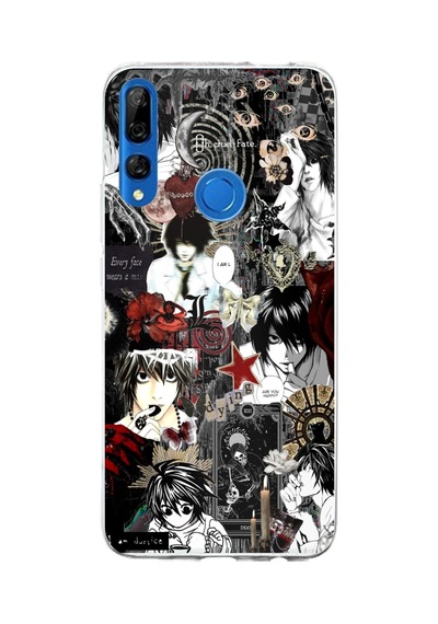 Honor 9x Uyumlu Death Note Kolaj Tasarımlı Baskılı Silikon Kılıf