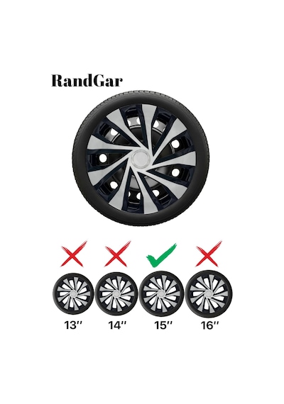 Opel Ampera 15 İnç Jant Kapağı 4 Adet Siyah Gri C123 Rand