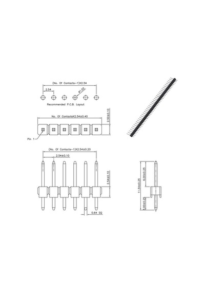 5 Adet 1x40 Pin Erkek Header Tek Sıra 2.54mm 180 Derece Kırılabilir Bölünebilir Konnektör Soket