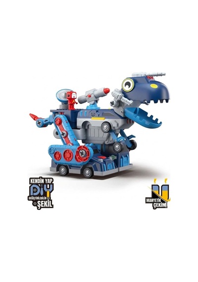 Fitdinosaur Parçalara Ayrılabilen  Manyetik Yapı Blokları Sök Tak Dinozor Yapı Oyuncağı
