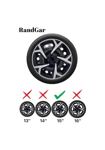 Renault Clio 4 15 İnç Jant Kapağı 4 Adet Siyah Gri C104 Rand