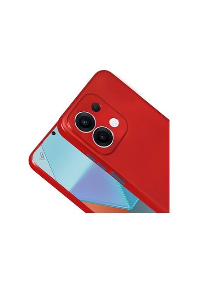 Xiaomi Redmi 15c İle Uyumlu Kılıf Soft Yumuşak Telefon Kılıfı Ve Temperli Cam Ekran Koruyucu Kırmızı