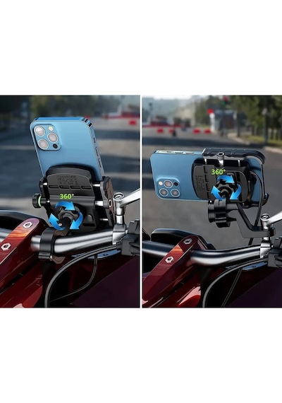 Akü Şarj Bağlantılı Ayna Gidon Bağlantı Motosiklet Telefon Tutucu Bisiklet Atv Tutacağı