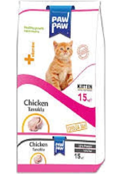 Paw Paw Kitten Tavuklu Yavru Kedi Maması 15 KG