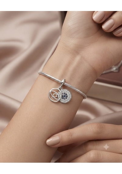 Celikchi Kadın Gümüş Bileklik Nazar Boncuğu Model Charm