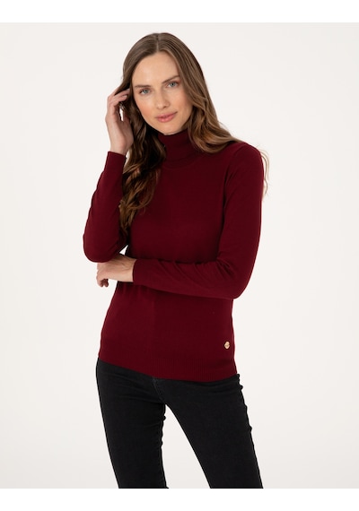 Pierre Cardin Kadın Vişne Kazak /triko 50315747-vr223 Vişne