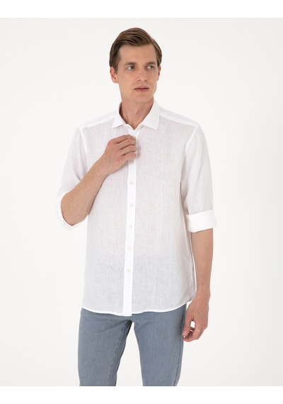 Pierre Cardin Erkek Beyaz Gömlek Desenli 50303293-vr013 Beyaz