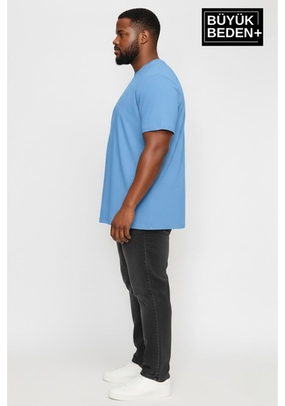 Superlife Büyük Beden Erkek Basic Tişört Pamuklu Düz T-shirt 3xl-6xl Spr26bts510 Mavi Superlife Büyük Beden Erkek Basic Tişört Pamuklu Düz T-shirt 3xl-6xl Spr26bts510 Mavi