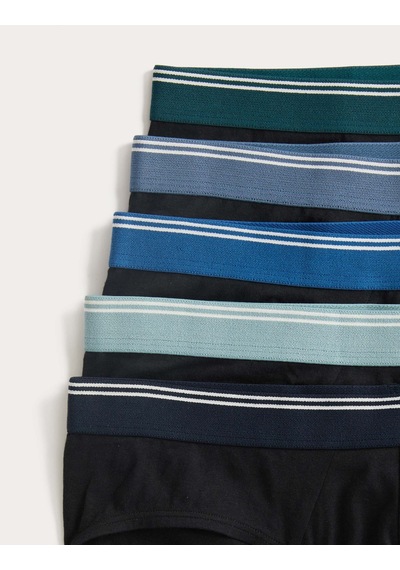 Marks & Spencer 5'li Pamuklu Slip T14002561f Siyah Mix