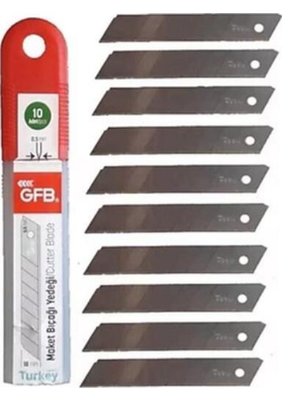 Gfb Maket Bıçağı Yedeği 9mm Genişlik 1 Paket 10 Adet