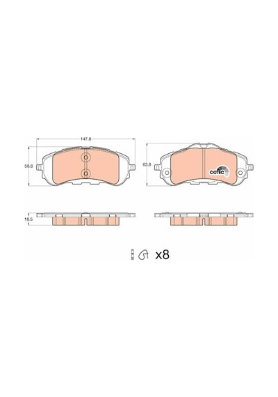 Peugeot 308 On Fren Balatasi 1.5 Bluehdi 2019-2021 Trw Gdb2044