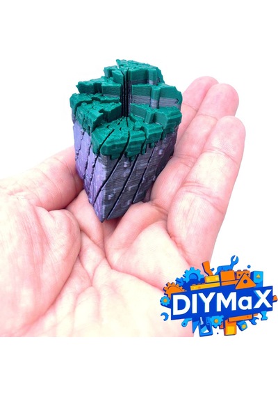 Voksel Fidget Çim Küp 3.5cm Pixel Art Kaydırmalı Stres Oyuncağı El Oyuncağı - Gri