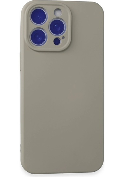 Uray Store Apple iPhone Uyumlu  15 Pro Max Kılıf Nano İçi Kadife Silikon - Titan Gri