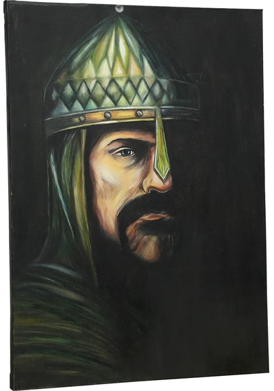 E38 El İşçiliği Sultan Alparslan Yağı Boya Resim 70 50 Cm - 6129
