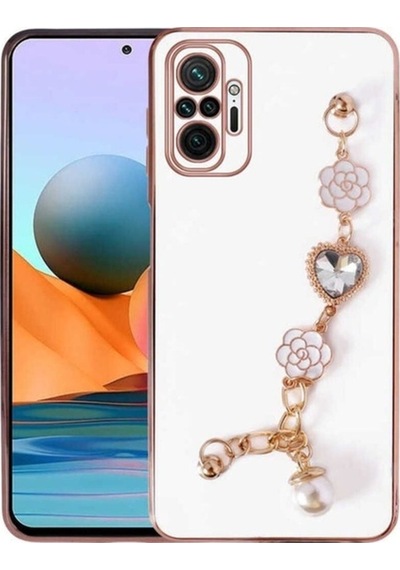 Xiaomi Redmi Note 10 Pro Kılıf El Tutamaçlı Kamera Korumalı Zore Taka Silikon Kapak Beyaz