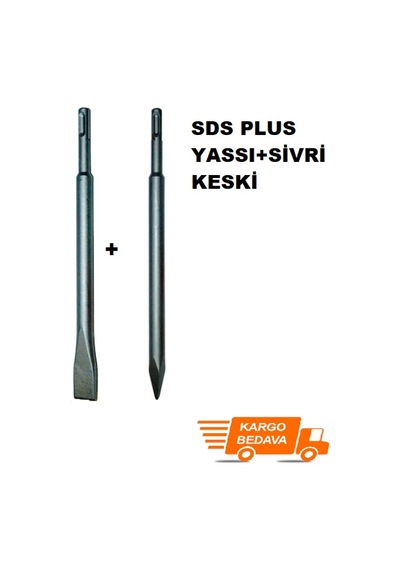 Sds Plus Sivri Yassı Keski Murç 250mm 2 Li Set