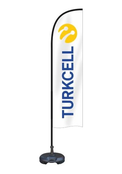 Reklam Ediyoruz Yelken Bayrak Turkcell Logolu Bidon ve Direk Dahi