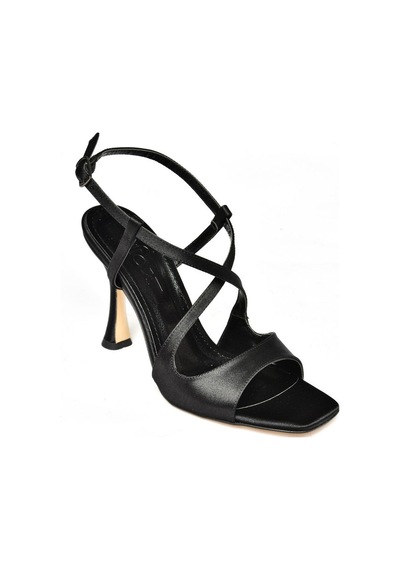 Fox Shoes S569816804 Siyah Kumaş İnce Topuklu Kadın Ayakkabı Siyah