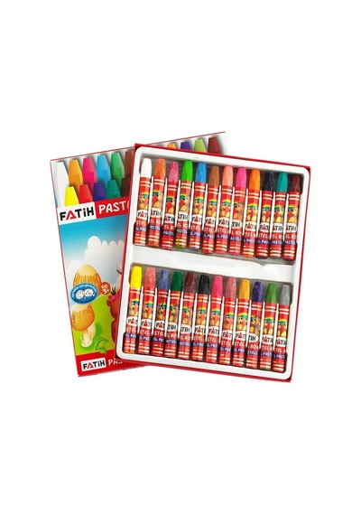24 Renk Fatih Pastel Boya 25x35 Cm Telli Spralli Resim Defteri Pastel Dağıtma Kalemi 15 Yaprak Resim Defteri Yağlı Çok Renkli