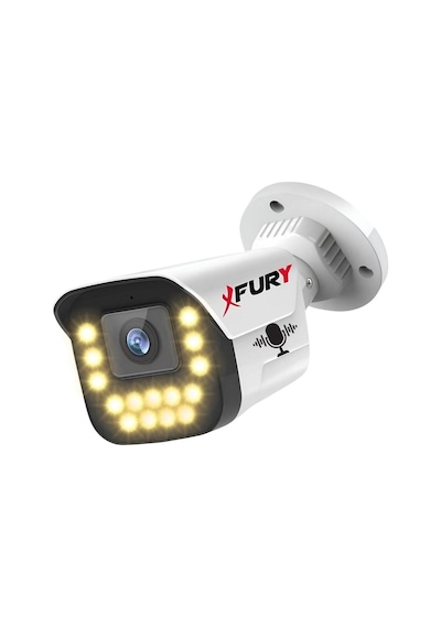 Fury 4 Lü Sesli 15 Warm Led Gece Renkli Görüş Su Geçirmez Güvenlik Kamerası Seti 500gb