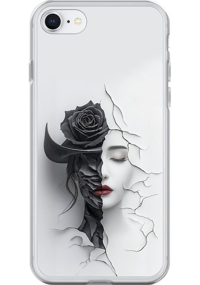 Apple Uyumlu iPhone 6s Şeffaf Kılıf Estetik Yüz 4 Tasarımlı