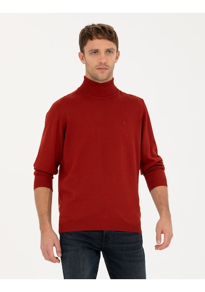 Pierre Cardin Erkek Kiremit Triko Kazak 50270052-vr031 Kiremit