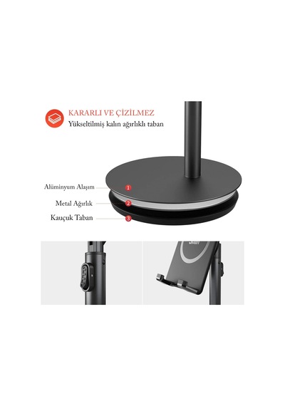Bix Saiji S1-ıı Masa İçin Cep Telefonu & Tablet Standı, Ayarlanab