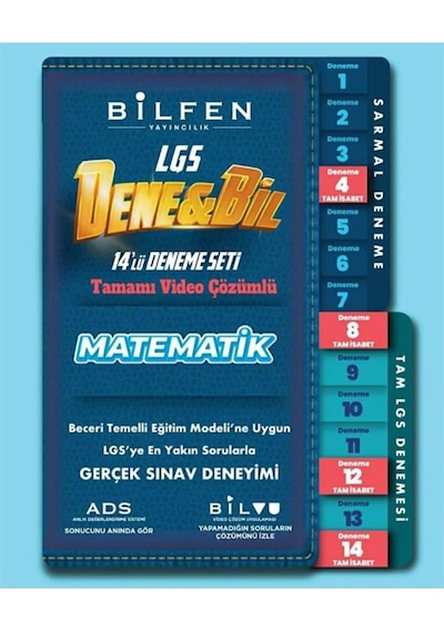 Bilfen 8.sınıf Matematik Dene&bil 14 Lü Deneme Seti