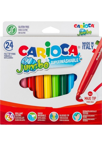 Carioca Keçeli Boya Kalemi Jumbo Süper Yıkanabilir 24 Lü 40570