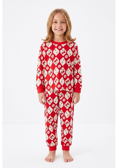 Bunny Hopp %100 Pamuk Uzun Kollu Mevsimlik Kiraz ve Çiçek Desenli Kız Çocuk Pijama Takımı Kırmızı Bunny Hopp %100 Pamuk Uzun Kollu Mevsimlik Kiraz ve Çiçek Desenli Kız Çocuk Pijama Takımı Kırmızı