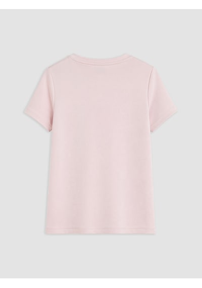 Lcw Everyday Pembe Bisiklet Yaka Taşlı Kadın Tişört