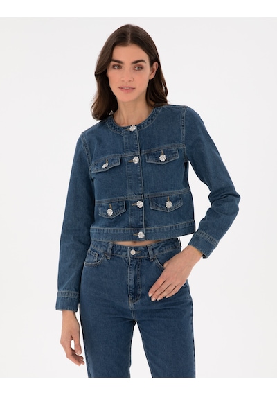 Pierre Cardin Kadın Mavi Ceket Denim 50306930-vr036