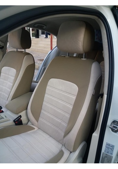 Volkswagen Passat B8 Marka Araçlarınız İçin Ortalar Krem Tay Tüyü-kenarlar Maldive Deri Koltuk Kılıfı