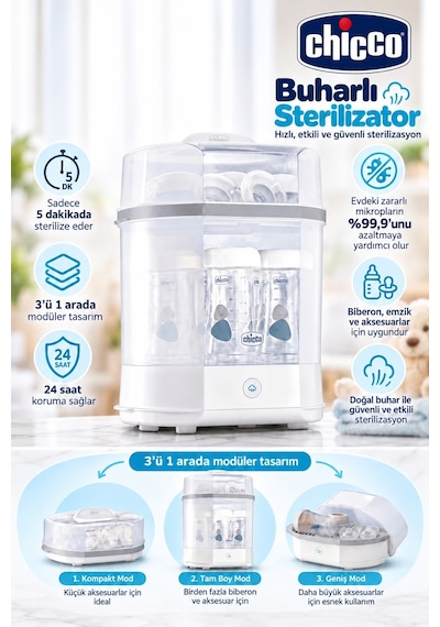 Chicco Buharlı Sterilizatör 3 İn1