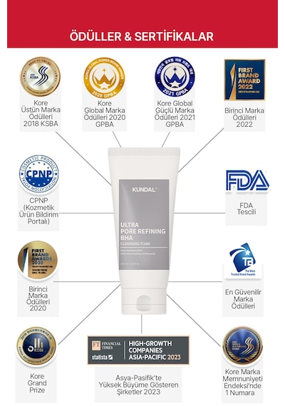 Gözenek Arındırıcı Bha İçeren Temizleme Köpüğü Kundal Ultra Pore Refining Bha Cleansing Foam 155ml