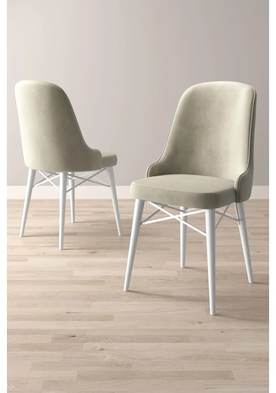 Familieconcept Almira Serisi, Beyaz 80x132 Açılabilir Mdf Mutfak Masası Takımı 4 Adet Sandalye Krem Familieconcept Almira Serisi, Beyaz 80x132 Açılabilir Mdf Mutfak Masası Takımı 4 Adet Sandalye Krem