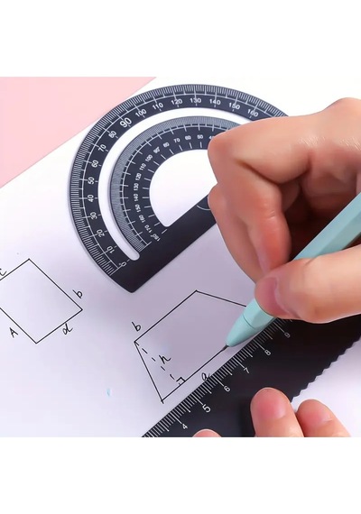 Metal Cetvel Seti, Çizgi Çekme, Pratik Çizgi Oluşturma, Dayanıklı-kutulu 4 Parça Çok Renkli