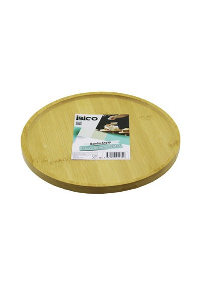 Yuvarlak 24.5cm Ayaklı 4cm Kenarlı Yüzey Ahşap Bambu Sunum Tepsisi - Mini Sofra 5570 Çok Renkli