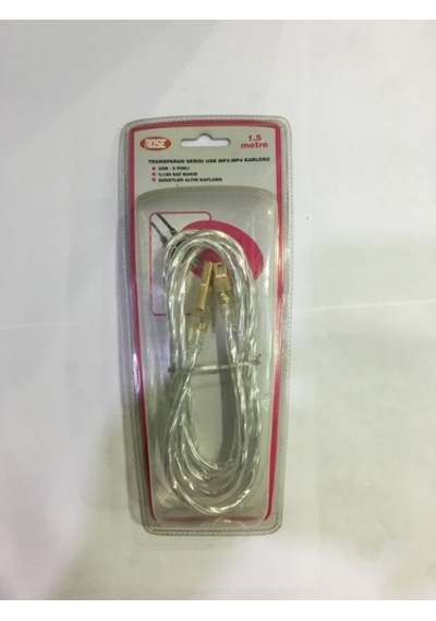 Transparan Serisi Usb Mp3-Mp4 Kablosu-Şeffaf