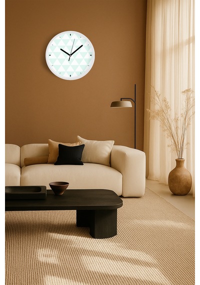Modern Duvar Saati - 25cm - Önü Camlı Beyaz Kasa - Sessiz Mekanizma-jh0870 Beyaz
