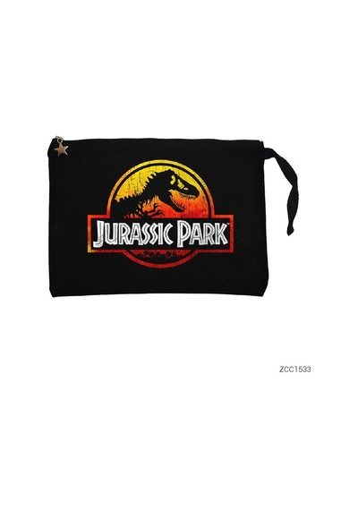 Zepplin Giyim Jurassic Park Sunset Siyah Clutch Astarlı Cüzdan / El Çantası