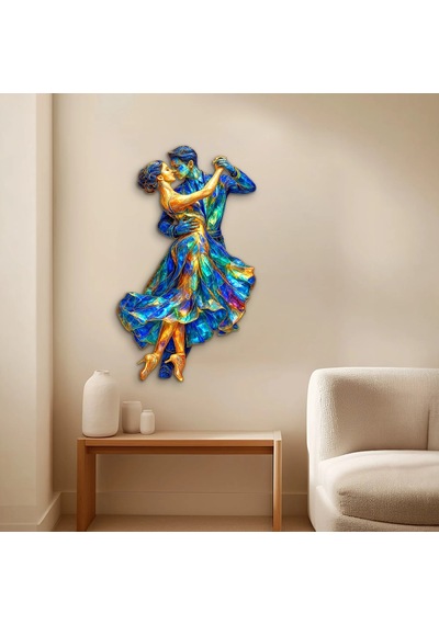 Mozaik Desenli Dans Eden Çift - Metal Tablo - Dec0271 47 X 80 Cm Çok Renkli