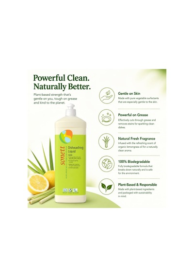 Organik Elde Bulaşık Yıkama Sıvısı- Limonotlu - 1 L 1 Paket 1 X 1000 Ml