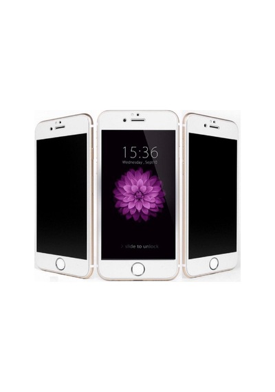 Apple Uyumlu   iPhone 7plus - 8 Plus 6d Kavisli Temperli Hayelet Ekran Koruyucu Renk - Beyaz Kırılmaz Cam