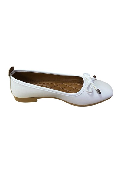 Shoes Kadın Fiyonklu Babet Beyaz Kahverengi - 725259459 Beyaz Kahverengi