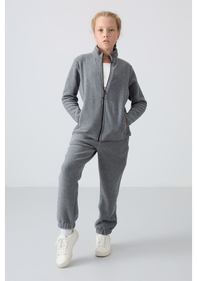 Standart Fit 2li Paket Siyah-gri Melanj Kız Çocuk Eşofman Alt - 75155 Siyah - Gri