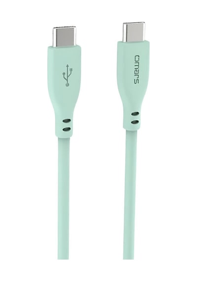 Omars OMCB011B 60W 3A Type-c To Type-c Silikon PD Hızlı Şarj Ve Data Kablosu Yeşil 1 M
